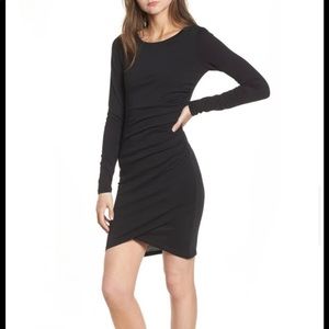 🦩4/$20 NWT Leith Long Sleeved Ruched Black Dress S